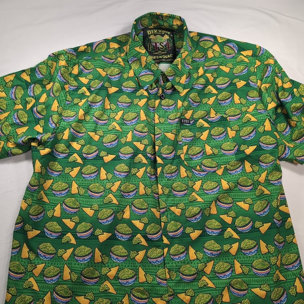 Dixxon Flannel Co FIST Chips‎ N Guac Party Short Sleeve Shirt Green XL